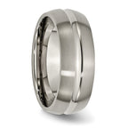 Chisel Titanium Grooved 8mm Brushed And Polished Wedding Band