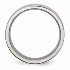 Chisel Titanium Grooved 6mm Brushed And Polished Wedding Band