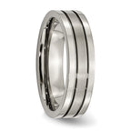 Chisel Titanium Grooved 6mm Brushed And Polished Wedding Band