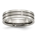 Chisel Titanium Grooved 6mm Brushed And Polished Wedding Band