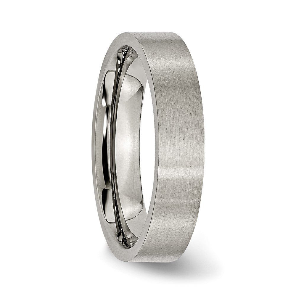 Chisel Titanium Flat 5mm Brushed Wedding Band