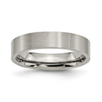 Chisel Titanium Flat 5mm Brushed Wedding Band