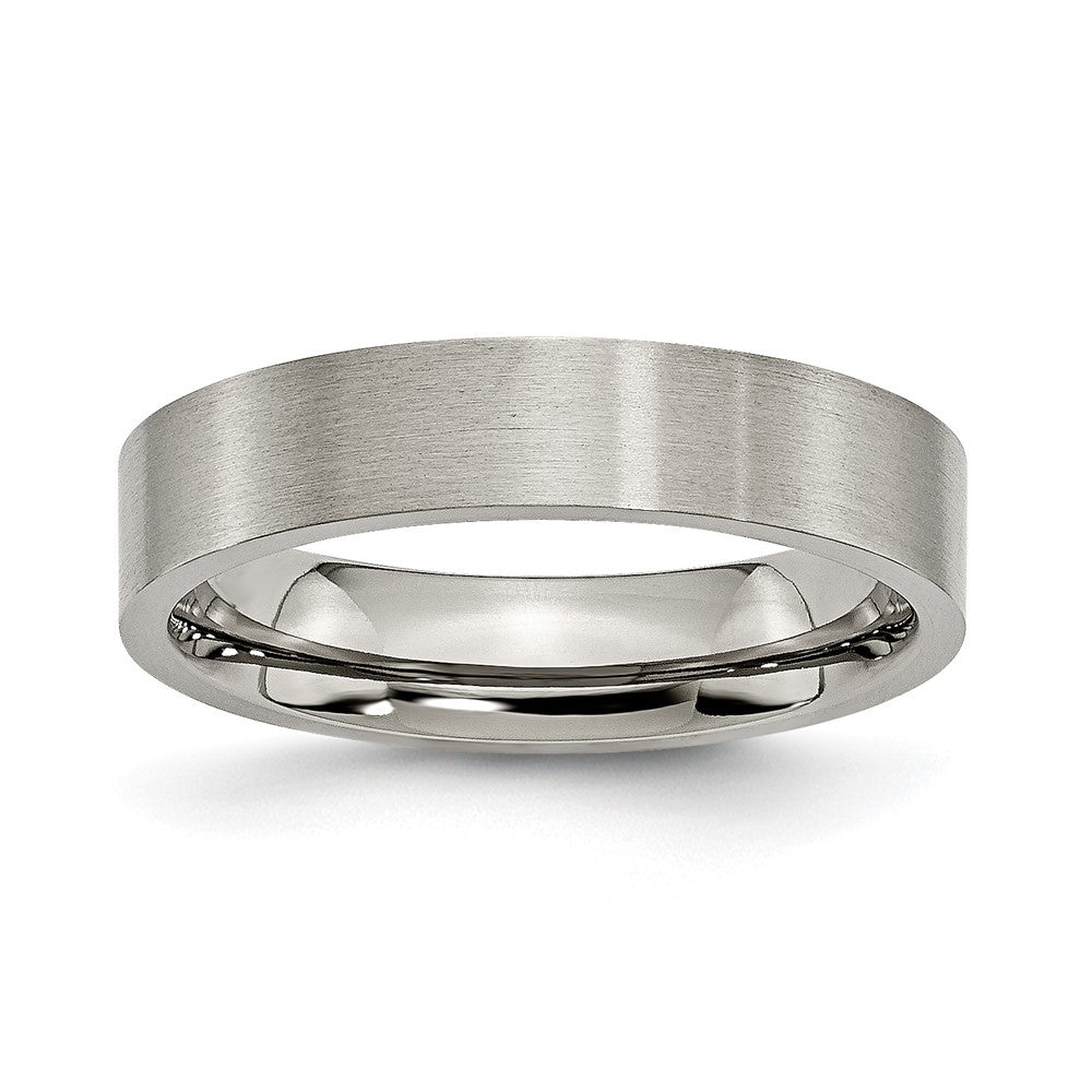 Chisel Titanium Flat 5mm Brushed Wedding Band