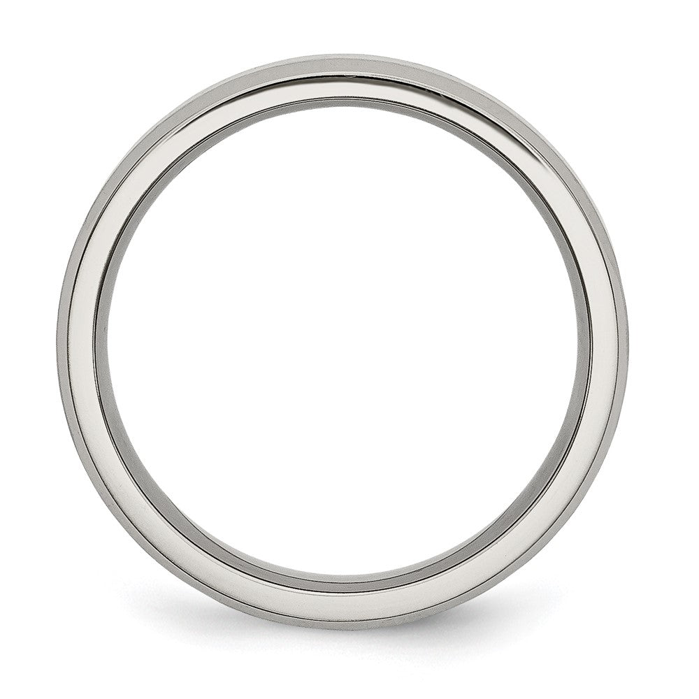Chisel Titanium Beveled Edge 6mm Brushed And Polished Wedding Band