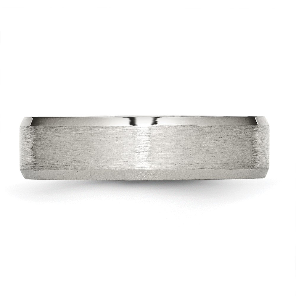 Chisel Titanium Beveled Edge 6mm Brushed And Polished Wedding Band