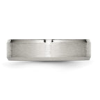 Chisel Titanium Beveled Edge 6mm Brushed And Polished Wedding Band