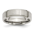 Chisel Titanium Beveled Edge 6mm Brushed And Polished Wedding Band