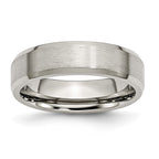Chisel Titanium Beveled Edge 6mm Brushed And Polished Wedding Band