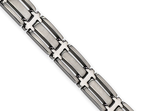 Chisel Titanium Brushed and Polished Bracelet - 8.75 inches