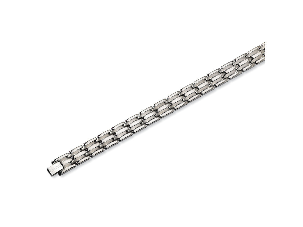 Chisel Titanium Brushed and Polished Bracelet - 8.5 inches