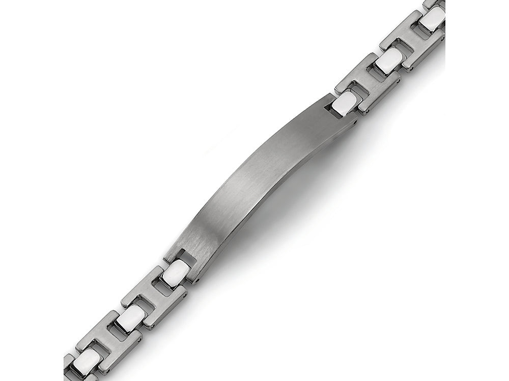 Chisel Titanium Brushed and Polished ID Bracelet - 8.5 inches