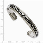 Chisel Titanium Black Rubber Design Cuff Bangle