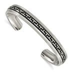 Chisel Titanium Black Rubber Design Cuff Bangle