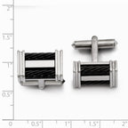 Chisel Titanium Black Ip-plated Wire Cuff Links