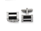Chisel Titanium Black Ip-plated Wire Cuff Links