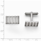 Chisel Titanium Polished And Brushed Stripes Cuff Links