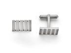 Chisel Titanium Polished And Brushed Stripes Cuff Links