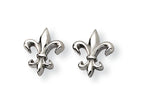 Chisel Titanium Fleur de Lis Earrings