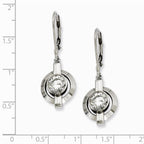 Chisel Titanium CZ Leverback Earrings