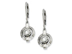 Chisel Titanium CZ Leverback Earrings