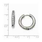 Chisel Titanium CZ Hinged Hoop Earrings