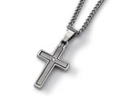 Chisel Titanium Diamond Accent Cross Necklace - 22 inche Stainless Steel Chain