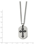 Chisel Titanium Black Plated Moveable Cross Necklace - 22 inche Stainless steel chain
