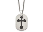 Chisel Titanium Black Plated Moveable Cross Necklace - 22 inche Stainless steel chain