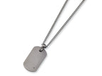 Chisel Titanium Diamond Accent Dog Tag Necklace - 22 inche Stainless steel chain