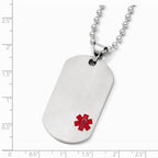 Chisel Titanium Medical Jewelry Dog Tag Pendant Necklace 22 Inch Stainless steel chain
