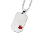 Chisel Titanium Medical Jewelry Dog Tag Pendant Necklace 22 Inch Stainless steel chain