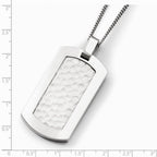 Chisel Titanium Hammered Dog Tag Pendant Necklace 22 Inch Stainless steel chain