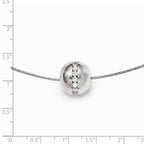 Chisel Titanium CZ Pendant With Polished Stainless Steel Wire Necklace