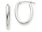 FJC Finejewelers 14k White Gold Polished 2mm Oval Tube Hoop Earrings