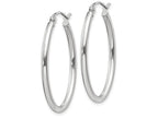 FJC Finejewelers 14k White Gold Polished 2mm Oval Tube Hoop Earrings