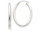 FJC Finejewelers 14k White Gold Polished 3.5mm Oval Tube Hoop Earrings