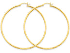 FJC Finejewelers 14k Yellow Gold Satin and Bright-cut 2mm Round Tube Hoop Earrings