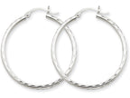 FJC Finejewelers 14k White Gold Bright-cut 2mm Round Tube Hoop Earrings