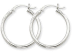 FJC Finejewelers 14k White Gold Bright-cut 2mm Round Tube Hoop Earrings