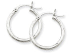 FJC Finejewelers 14k White Gold Bright-cut 2mm Round Tube Hoop Earrings