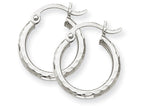 FJC Finejewelers 14k White Gold Bright-cut 2mm Round Tube Hoop Earrings
