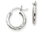 FJC Finejewelers 14k White Gold Bright-cut 2mm Round Tube Hoop Earrings
