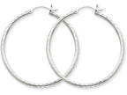 FJC Finejewelers 14k White Gold Bright-cut 2mm Round Tube Hoop Earrings