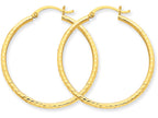 FJC Finejewelers 14k Yellow Gold Bright-cut 2mm Round Tube Hoop Earrings