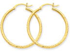 FJC Finejewelers 14k Yellow Gold Bright-cut 2mm Round Tube Hoop Earrings