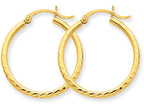 FJC Finejewelers 14k Yellow Gold Bright-cut 2mm Round Tube Hoop Earrings