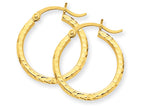 FJC Finejewelers 14k Yellow Gold Bright-cut 2mm Round Tube Hoop Earrings
