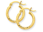 FJC Finejewelers 14k Yellow Gold Bright-cut 2mm Round Tube Hoop Earrings