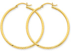 FJC Finejewelers 14k Yellow Gold Bright-cut 2mm Round Tube Hoop Earrings