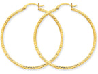 FJC Finejewelers 14k Yellow Gold Bright-cut 2mm Round Tube Hoop Earrings